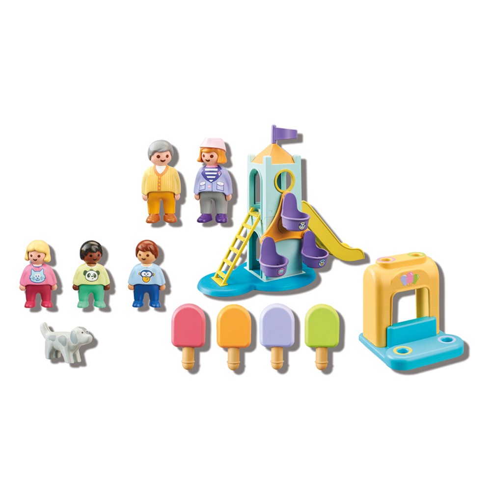 Playmobil 1.2.3 Adventure Tower with Ice Cream Booth 71326 – Growing Tree  Toys