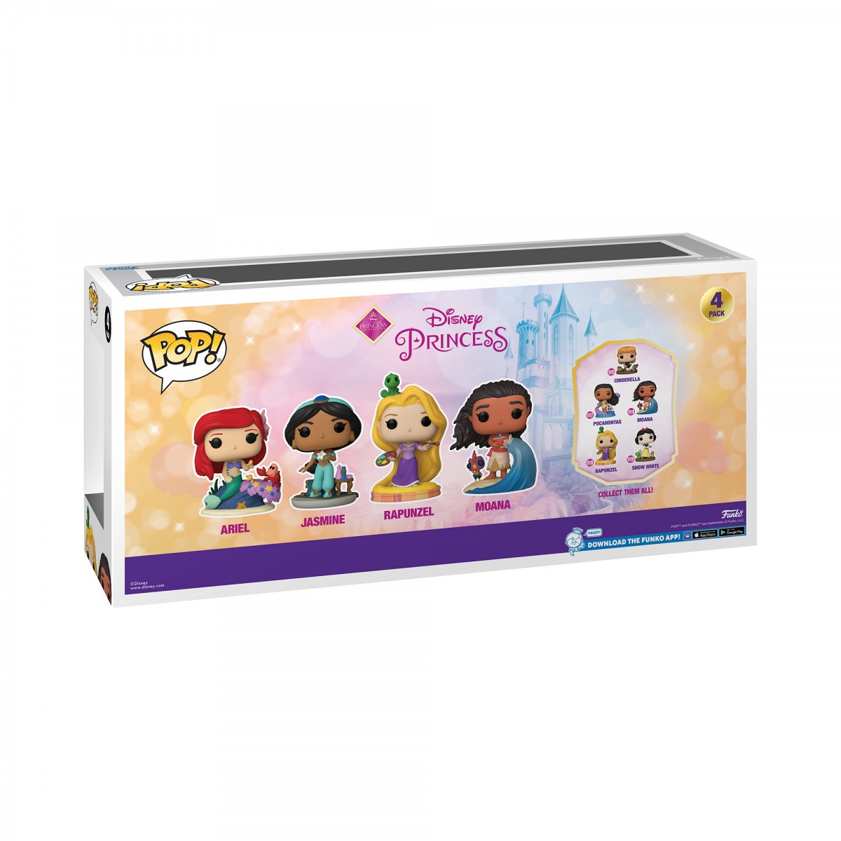 Pop! Disney - Princess (Ariel Jasmine Raiponce Moana) - 4 Pack - Funko