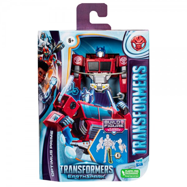 Transformers Toys EarthSpark Deluxe Class Optimus Prime Action Figure, 12.5 cm, Robot Toy