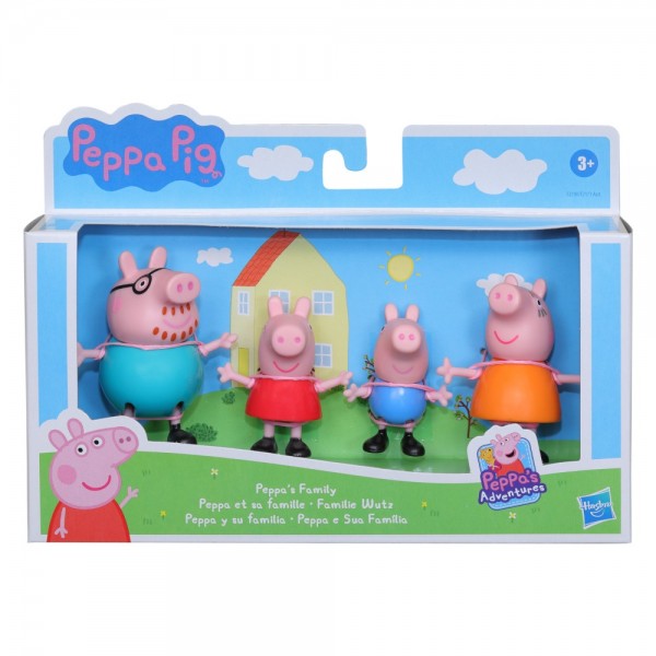 Peppa Pig Peppa's Club Peppa's Family Figure 4-Pack Toy, 4 Peppa Pig Family Figures in Iconic Outfits