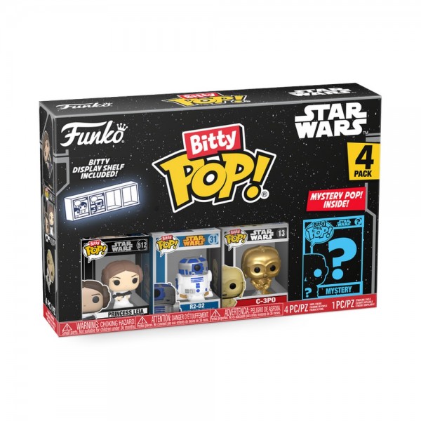 Funko Bitty POP! Star Wars Leia 4 Figure Pack Includes Princess Leia, R2-D2, C-3PO and a Mystery Star Wars Bitty Pop! Figure