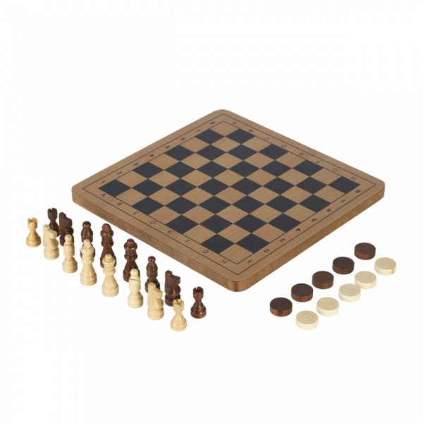 2 in 1 Chess and Checkers Board Game