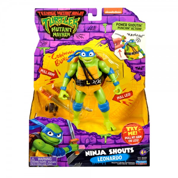 TMNT Teenage Mutant Ninja Turtles Mutant Mayhem Ninja Shouts Leonardo Action Figure
