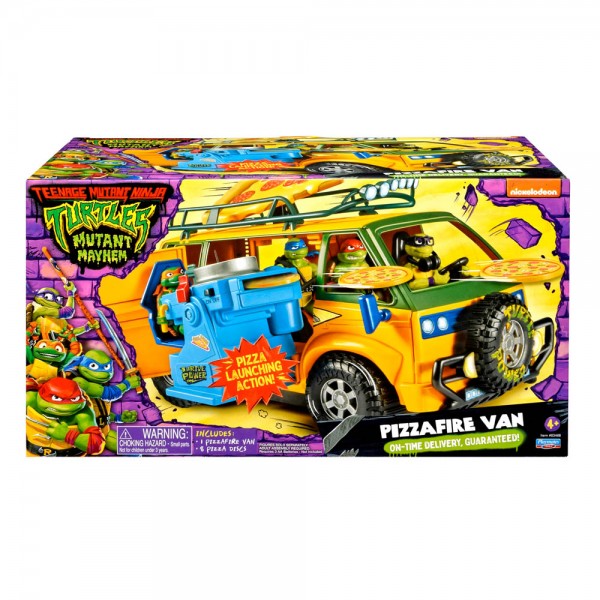 TMNT Teenage Mutant Ninja Turtles Mutant Mayhem Pizza Van Vehicle with Firing Pizza Launcher
