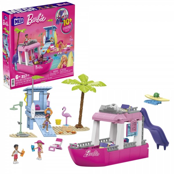 Mega Bloks Barbie Malibu Dream Boat Building Set