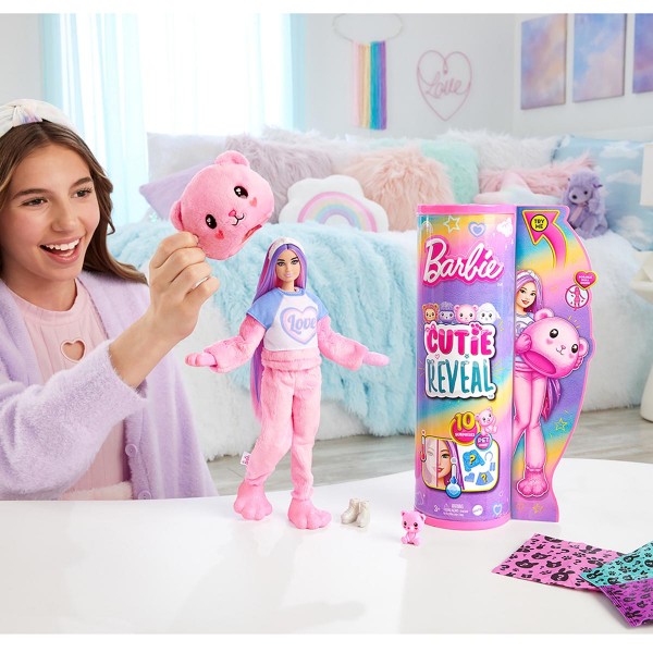 Barbie Cutie Reveal Cozy Cute Tees Teddy Plush Doll