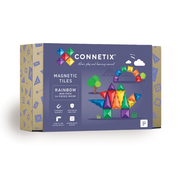 Connetix Magnetic Building 24 Piece Rainbow Mini Pack
