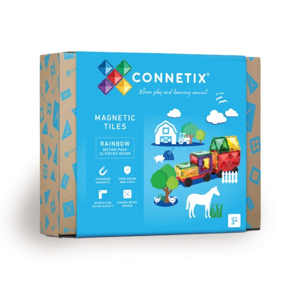 Connetix Magnetic Building 24 Piece Rainbow Motion Pack