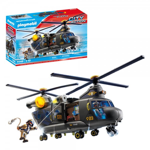 Playmobil 71149 Tactical Police Twin-Prop Helicopter Playset