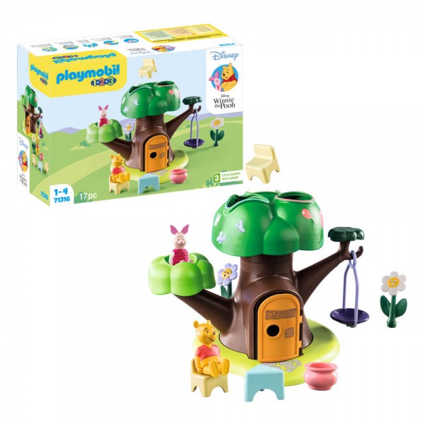 Playmobil 71316 1.2.3 and Disney Winnie's and Piglet's Tree House​ Playset