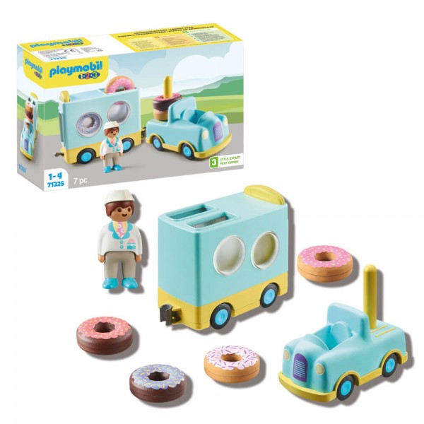 Playmobil 71325 1.2.3 Doughnut Truck with Stacking and Sorting Feature Playset