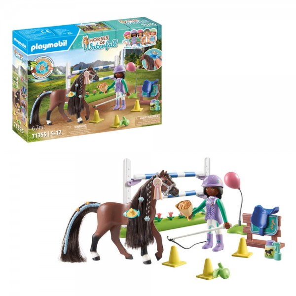 Playmobil 71355 Horses of Waterfall Jumping Arena with Zoe and Blaze Playset