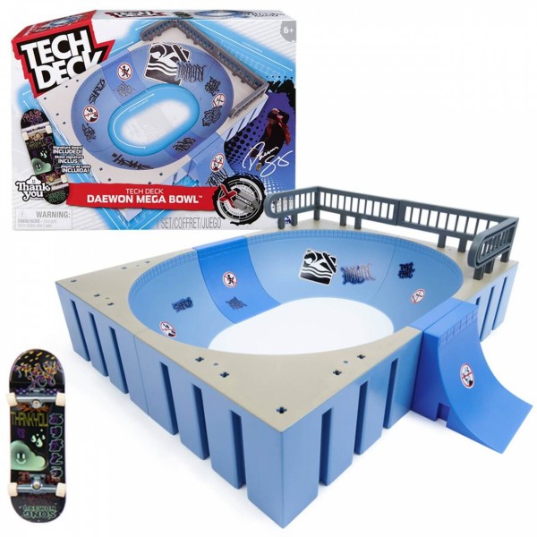 Tech Deck Daewon Mega Bowl, X-Connect Park Creator, Customisable and Buildable Ramp Set with Exclusive Fingerboard Toy