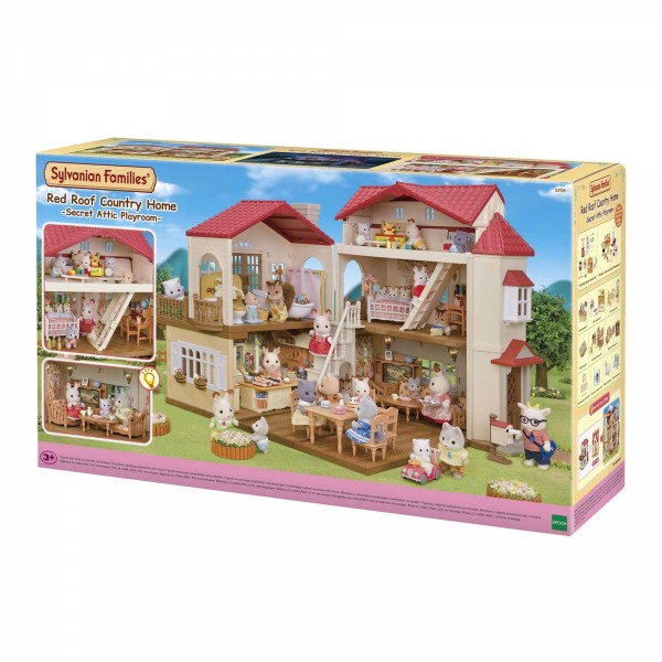Sylvanian Families Red Roof Country Home with Secret Attic Playroom