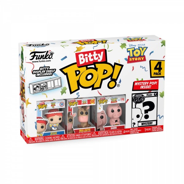 Funko Bitty POP! Toy Story Jessie 4 Figure Pack Includes Jessie, Bullseye, Hamm and a Mystery Toy Story Bitty Pop! Figure