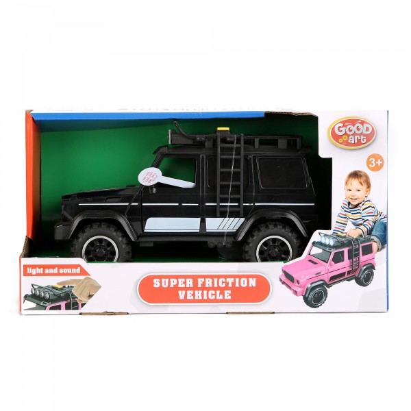 Good Art Light and Sound Black Cruiser Vehicle with Friction Power