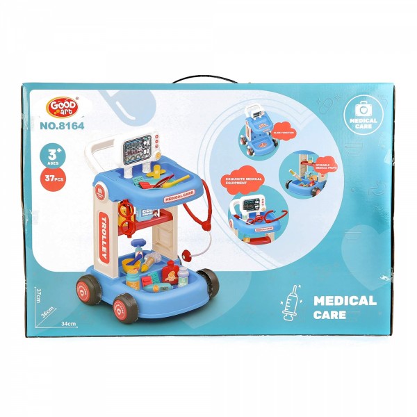 Good Art Push and Go 37 Piece Medical Trolley Playset