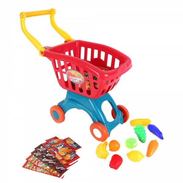 Good Art 24 Piece Shopping Cart and Grocery Pretend Play Set