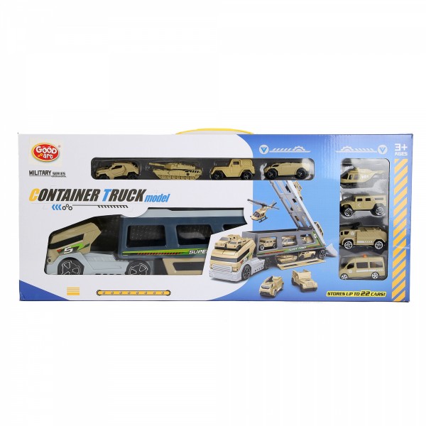 Good Art Military Vehicle Transporter with 8 Assorted Vehicles