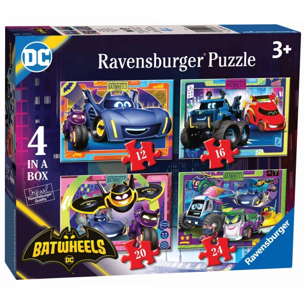Ravensburger Batwheels 4 puzzles in a box (12, 16, 20, 24 piece)