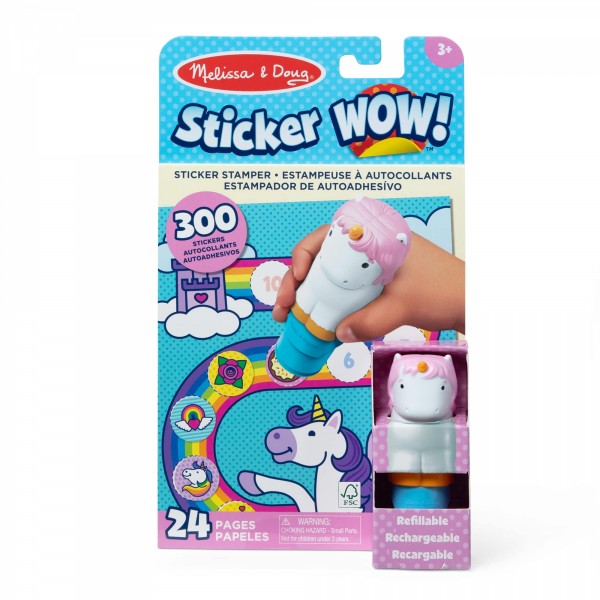Melissa and Doug Sticker WOW! Unicorn Sticker Stamper & Activity Pad Set