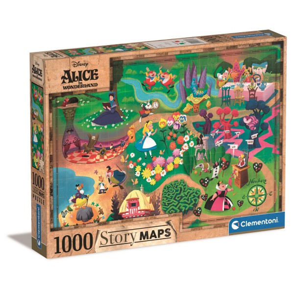 Disney Alice in Wonderland Story Maps 1000 piece Puzzle