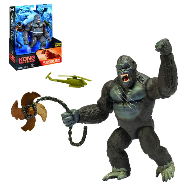 Monsterverse - Kong Skull Island 6'' Ferocious Kong with Helicopter & Chain Propeller