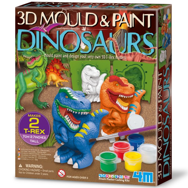 3D Mould & Paint Dinosaurs Kit