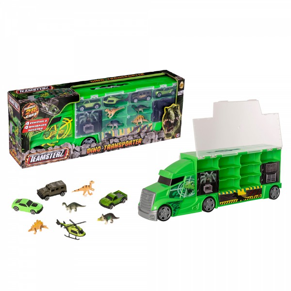 Teamsterz Dinosaur Car Transporter Truck with Die-cast Cars