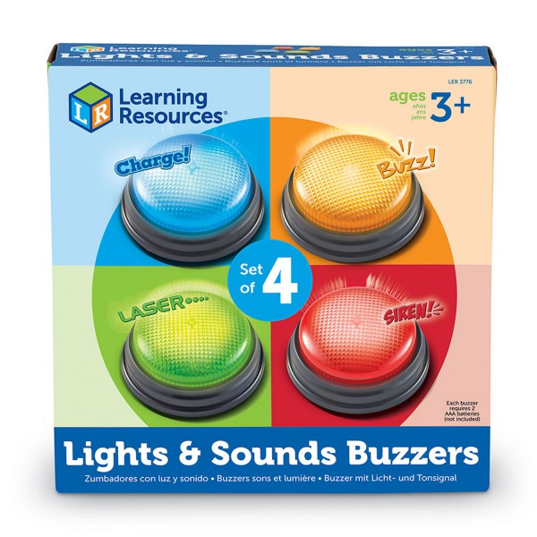 Learning Resources Lights And Sounds Buzzers (Set of 4)