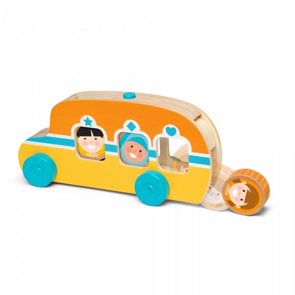 Melissa and Doug Wooden Go Tots Roll & Ride Bus