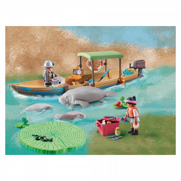 Playmobil 71010 Wiltopia Amazon River Boat with Manatees