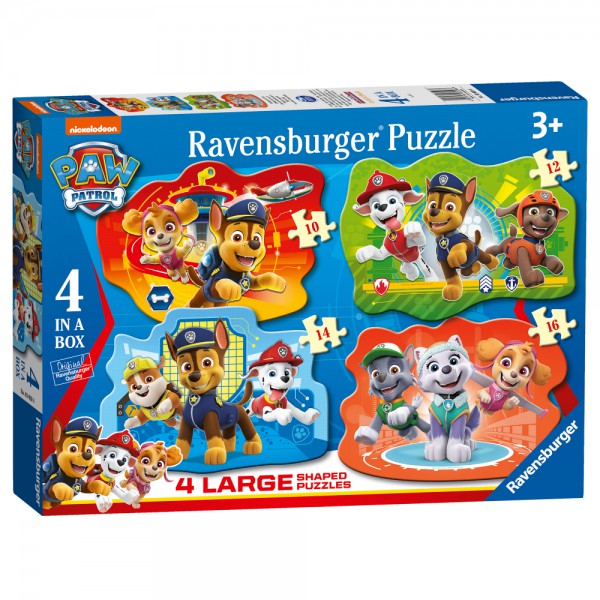 Ravensburger Paw Patrol 4 large shaped puzzles (10,12,14,16 piece)