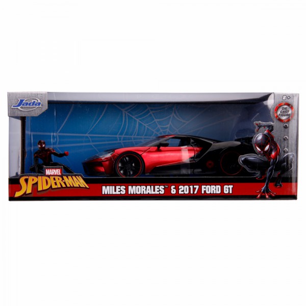 Hollywood Rides Marvel Mile Morales 2017 Ford GT 1:24 Scale Vehicle with Figure