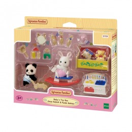 Sylvanian Families Baby's Toy Box Snow Rabbit & Panda Babies