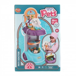Good Art 18 Piece Mobile Pet Doctor Trolley Playset