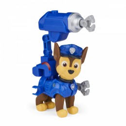 Paw Patrol Movie Collectible Chase Action Figure with Clip-on Backpack and 2 Projectiles