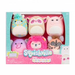 Squishville by Original Squishmallows Safari Squad Plush - Six 2-Inch Squishmallows Plush Including Parson, Ridelle, Deeto, Jace, Darius, and Beijo