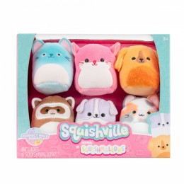 Squishville by Original Squishmallows Perfect Pals Squad Plush - Six 2-inch Squishmallows Plush Including Charlice, Sigrid, Finley, Farice, Tahoe, and Rheya