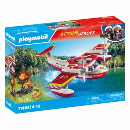 PLAYMOBIL 71463 Action Heroes Firefighting Seaplane with Extinguishing Function Playset