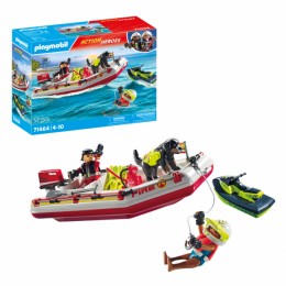 PLAYMOBIL 71464 Action Heroes Fire Boat with Aqua Scooter Playset