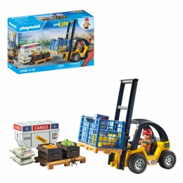 PLAYMOBIL 71528 My Life Forklift Truck with Cargo Playset
