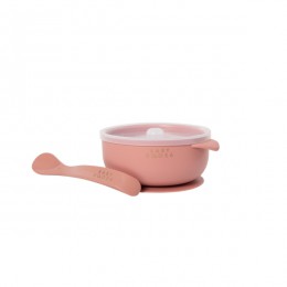 Baby Boosa Suction Bowl With Lid and Spoon - Dusky Rose