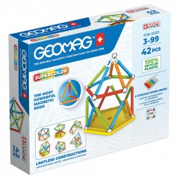 Geomag Supercolour Eco Recycled 42 Piece Magnetic Building Set