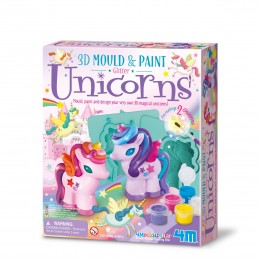 3D Mould & Paint Glitter Unicorns Kit