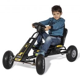 X-Racer Go Kart with Pneumatic Tyres and Electronic Steering Wheel and Brake - Black