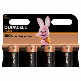Duracell Plus Alkaline C Batteries - Pack of 4