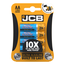 JCB Ultra Alkaline AA Batteries - Pack of 4