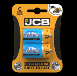 JCB Ultra Alkaline C Batteries - Pack of 2